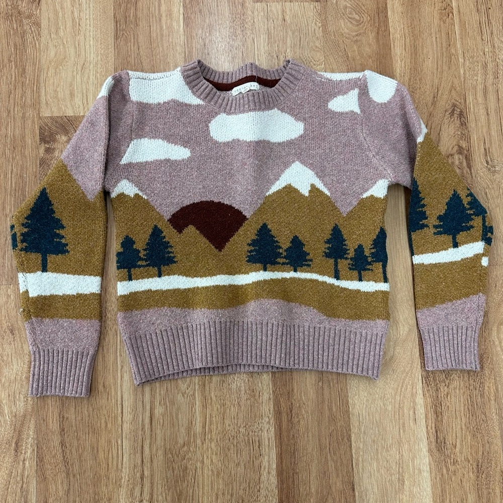 Scenic Landscape Sweater in Pink and Brown from Dillard’s, Copper Key Youth Larg